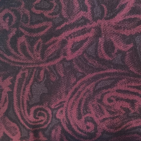 Vintage 100% silk Liz Claiborne dark red floral print shift dress size 4 - Picture 2 of 5